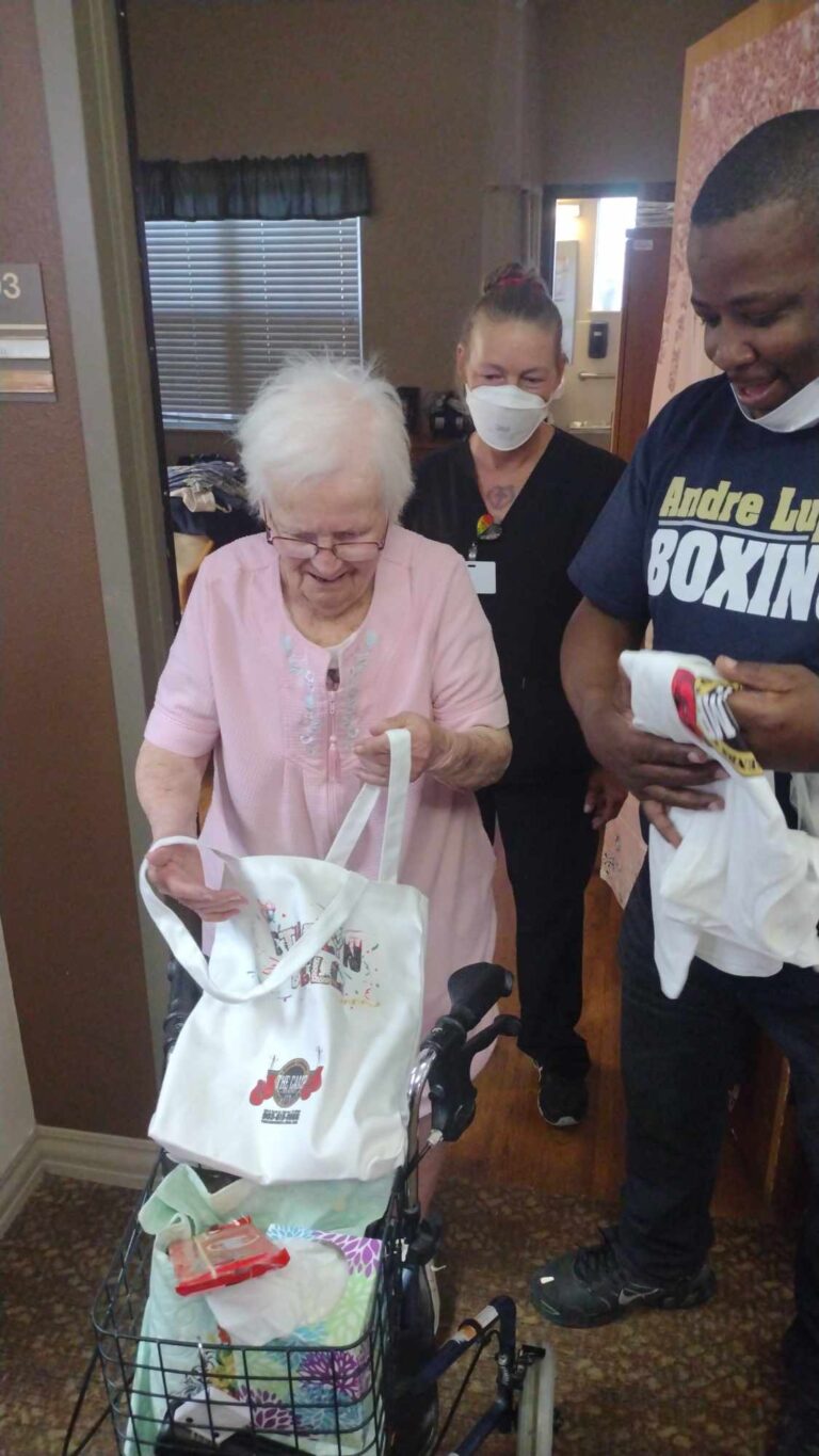 Andre Luper visits the elderly