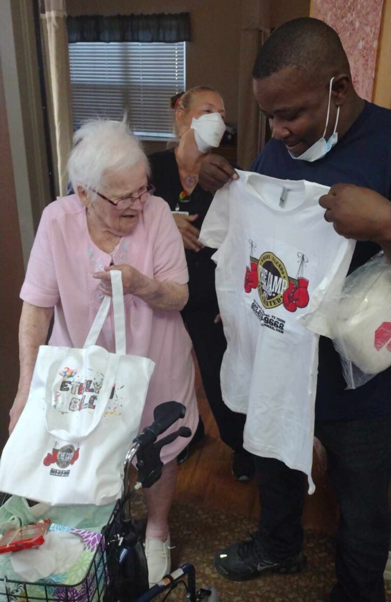 Andre Luper visits the elderly